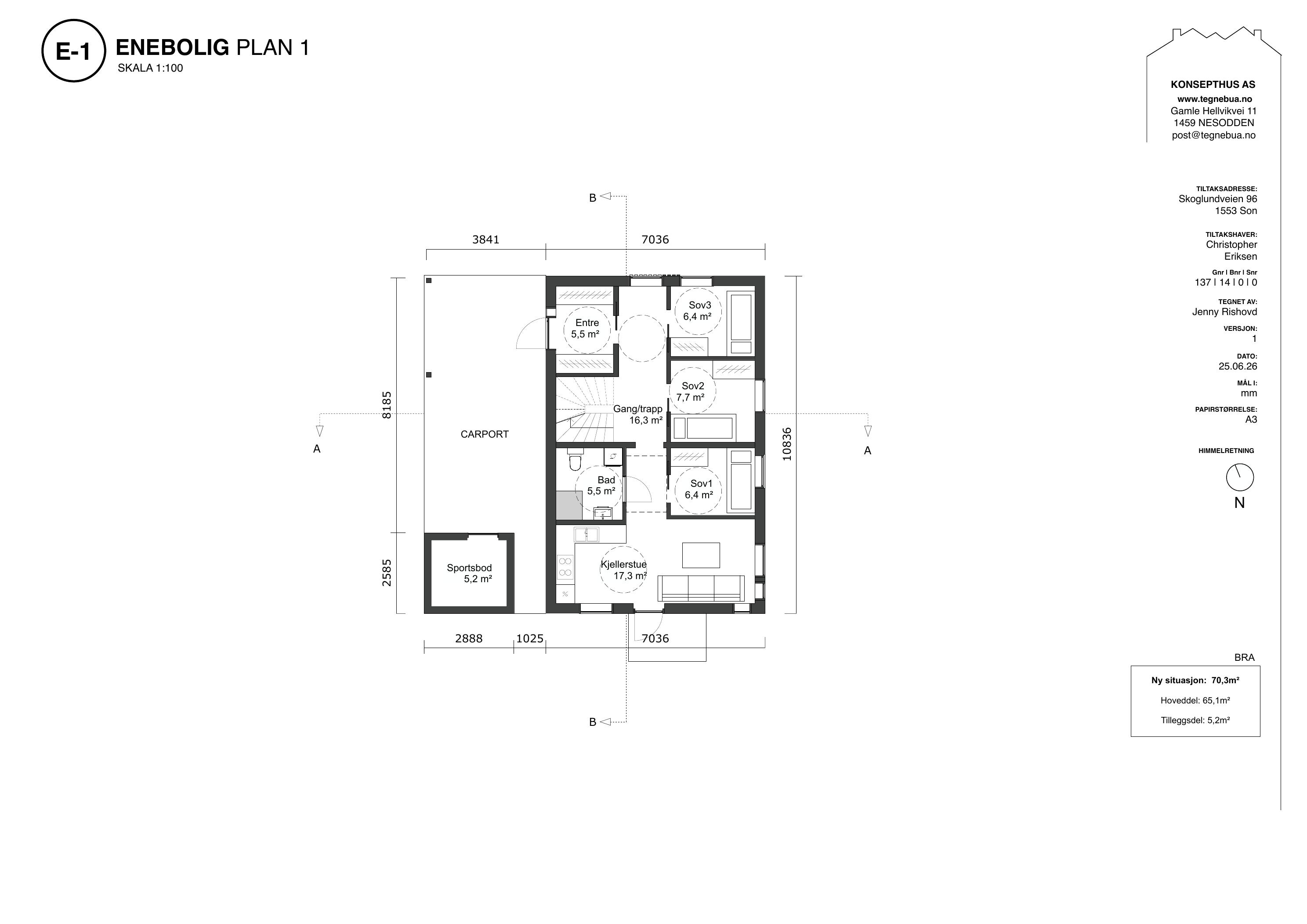 E-1 Plan 1 (underetasje)