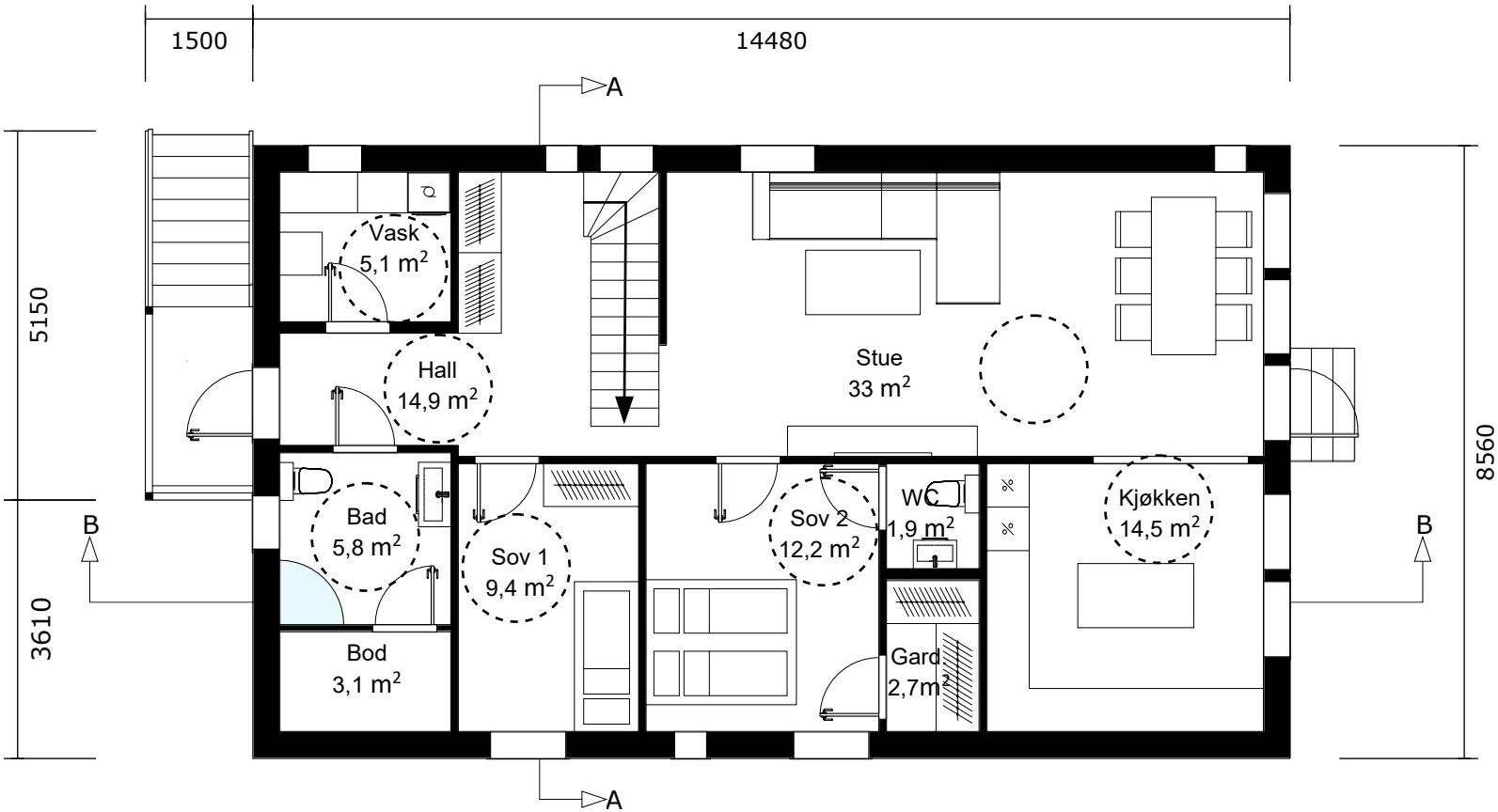 E2 – Plan hovedetasje