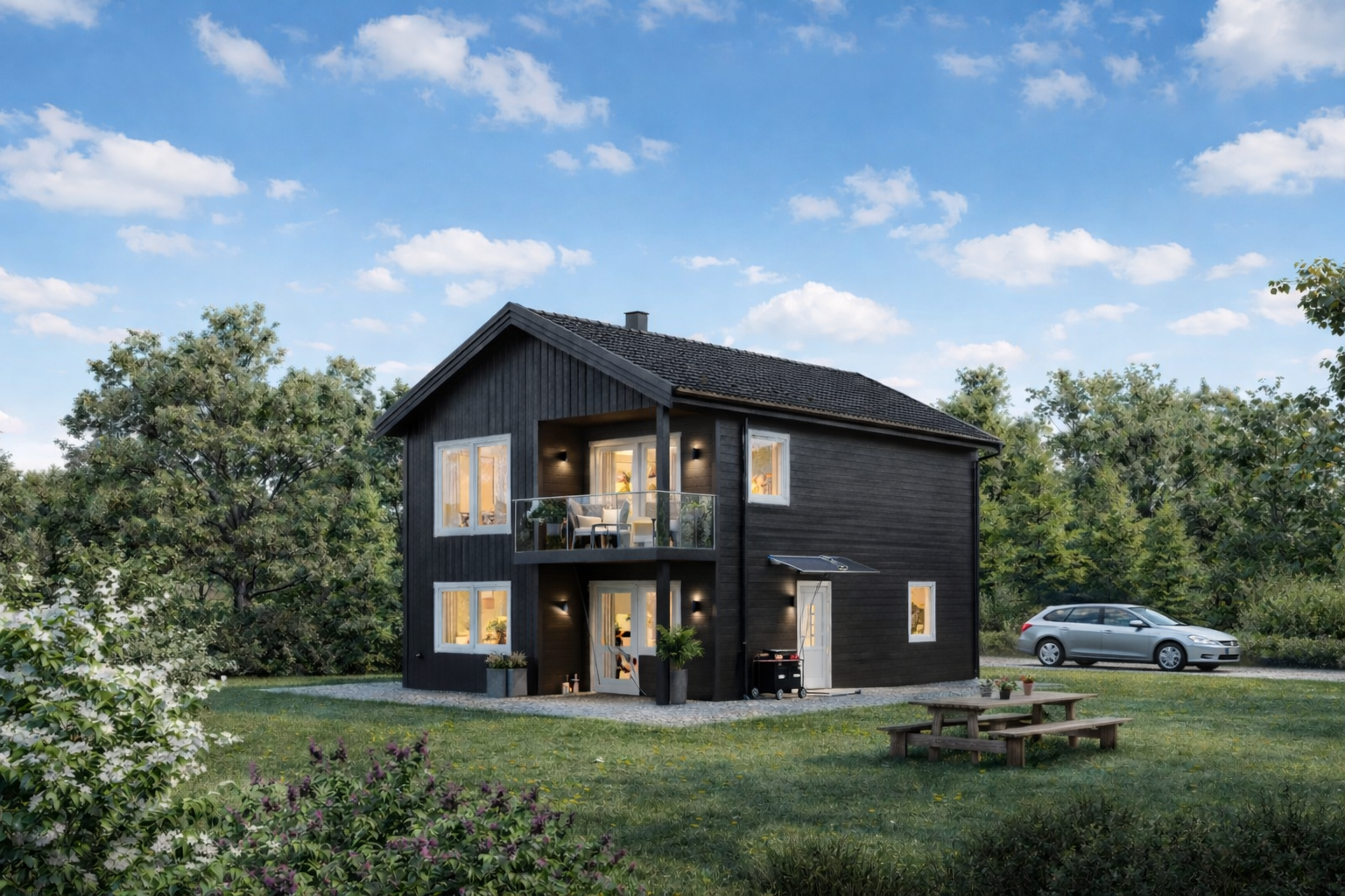 Skogly på tomten – fasade