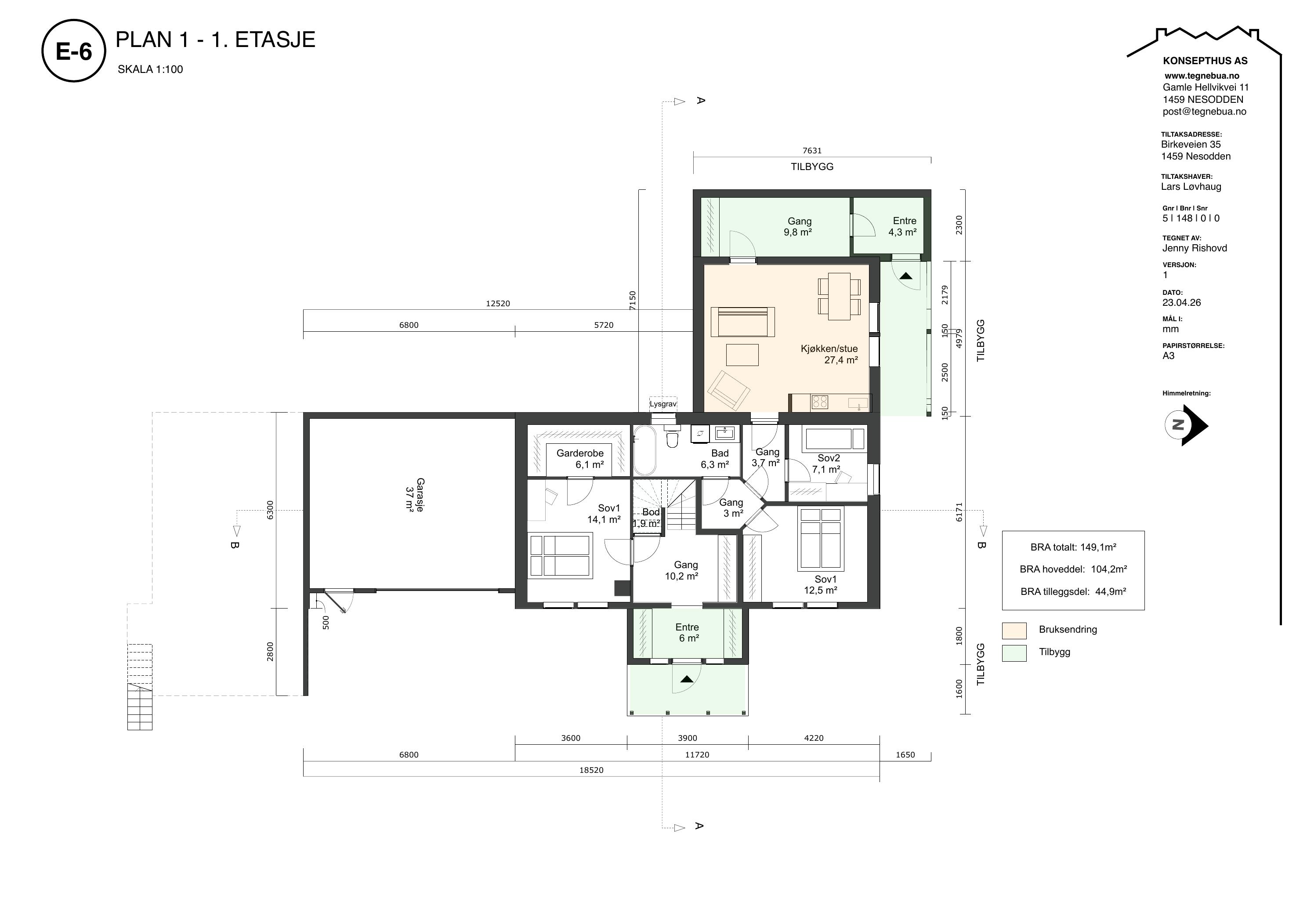 E-6 Plan 1 – ny situasjon