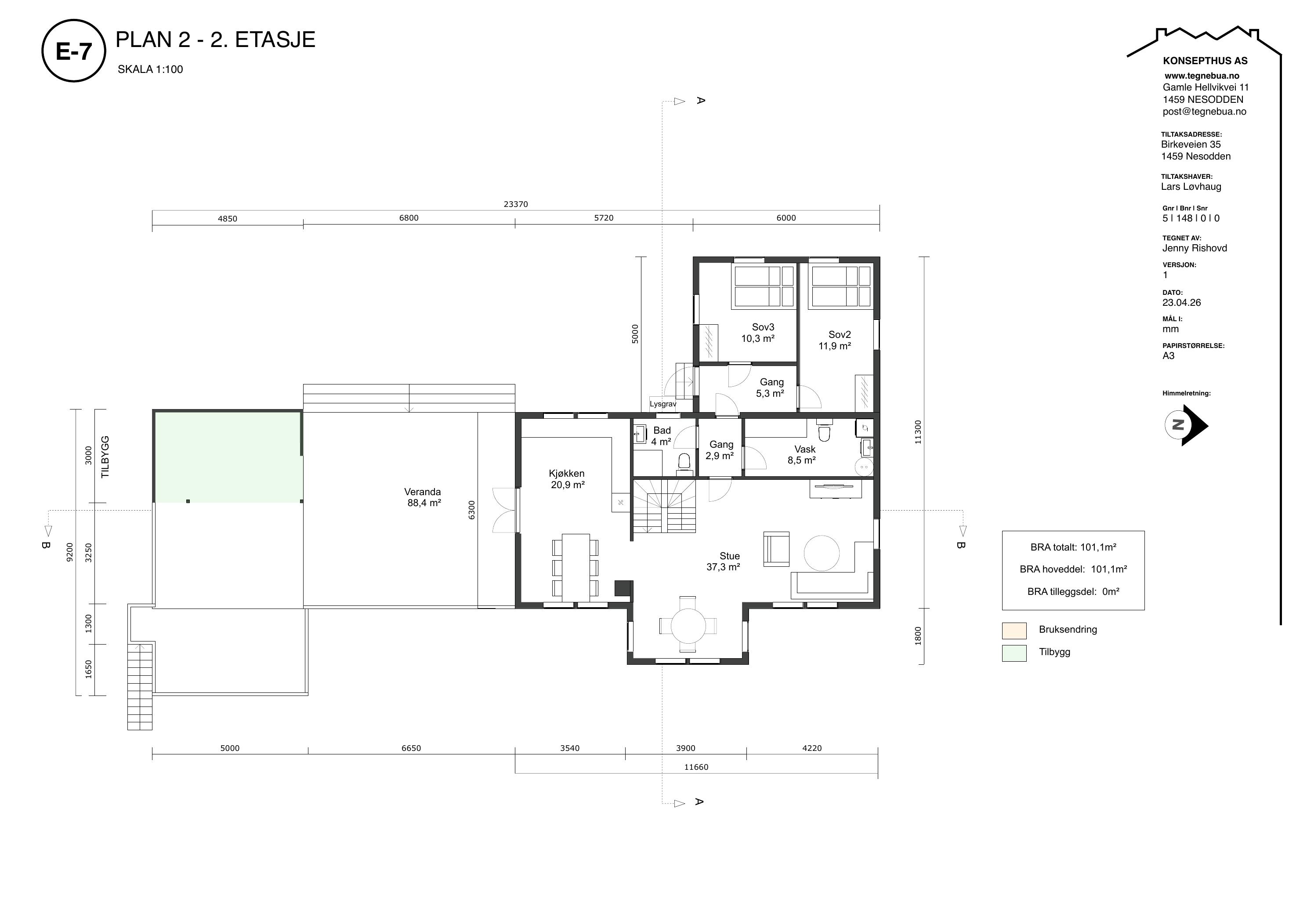 E-7 Plan 2 – ny situasjon